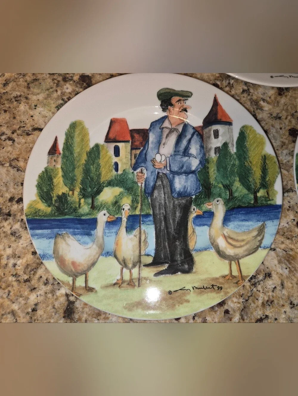 VTG EUC (3) Perigord By Guy Buffet Hand Painted 8
